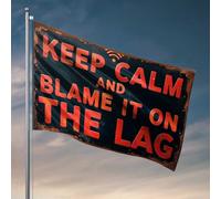 Cave Man Bar Keep Calm And Blame It On The Lag Flag Pool Stuff Bandiere da giardino Primavera ed Estate (60 x 90 cm)