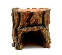 Cave Resin Vaso per piante grasse 14 cm | Grotta nascosta per rettili con ceppo d'albero, divertente habitat di alimentazione per tronco d'albero, per acquario,