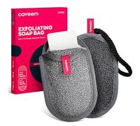CAVEEM Sapone Saver Bag, Sacchetto per sapone esfoliante ruvido e morbido per saponette, Porta sapone a rete per lavare il corpo, Sacchetto per sapone in spugna per doccia e bagno (2 confezioni)