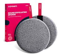 CAVEEM Spugna esfoliante per il corpo,spugna esfoliante per la doccia extra ruvida, spugne esfolianti per il corpo per rimuovere le cellule morte,spugna rotonda per il bagno e il corpo per donna,2pcs