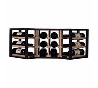 Caverack Mezzo modulo angolare - 12 bottiglie - Rovere e nero