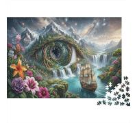 Caverna degli Occhi DiviniPuzzle Premium 1000 Pezzi Intrattenimento Familiare Cascate della Galassia Antistress Adulti Cartone Qualità, Regalo Compleanno Natale Ideale 52x38cm/1000pcs