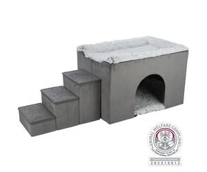 Caverna Harvey con scala 154 × 60 × 60 cm grigia/bianca-nera