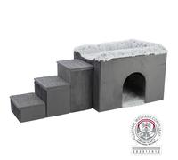Caverna Harvey con scala per cani 135 × 47 × 50 cm grigio/bianco-nero