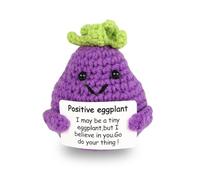 CAVERZ Melanzana portafortuna 'Pocket Hug' - Portarello motivazionale fatto a mano con biglietto "Ich Glaub an Dich", dolce regalo per esami, Jobstart & Buon umore