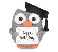 CAVERZ Pocket Hug Gufo - Regalo di compleanno Bambola, con biglietto di auguri di compleanno | Dolce portafortuna per compleanno e celebrazione | Regalo positivo per famiglia e amici