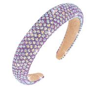 CAVETEE Fascia per capelli da donna, con strass, luccicante, per donne e ragazze, larga, antiscivolo, viola, accessori per capelli per donne e ragazze