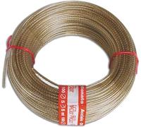 Cavetto cavo stendibiancheria in acciaio ottonato rivestito con Pvc trasparente Ø 5 mm VENDITA A MISURA (50)