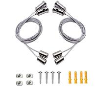 Cavetto in Acciaio Sospensione Inossidabile Kit,4 Pezzi Cavo di Regolabile in Acciaio per Appendere Leggeri,Lampada a Sospensione Kit Universale Cavi Kit Universale Cavi per Montaggio 1.5mm*1m