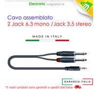 CAVETTO SCHERMATO 3,5 STE SPI - 2 SPI 6,3 MO AMPHENOL SPB316-2BK MADE IN ITALY 2
