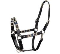 Cavezza in cuoio confortevole e resistente con decorazioni motivo geometrico Equ