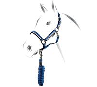 Cavezza in nylon a doppia regolazione e imbottitura in pile con lunghina Equestr