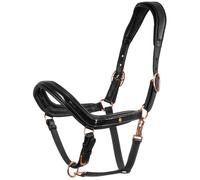 Cavezza per cavalli regolabile in morbido cuoio con dettagli lucidi e fibbie ros