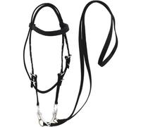 Cavezza Per Cavallo Cavezza for cavallo ispessita, cinghia regolabile, comoda fascia for capelli, barella for collo a tre colori for carichi pesanti(Black-S)