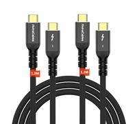 Cavi Alvin's Cables Thunderbolt 5, cavo USB-C a USB-C da 60 cm 120 Gbps 240 W PD Ricarica rapida Display 16K, compatibile con Thunderbolt 4/3, USB4, per Macbook, eGPU, Dock, certificato Intel, 2 pezzi
