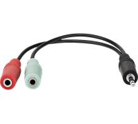 Cavo audio stereo | 3,5 mm maschio | 2x 3.5 mm Femmina | Placcato nickel | 0.20 m | Tondo | Antracite | Scatola