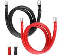 Cavi batteria 35mm²/2AWG 2 pezzi di cavo in rame privo di ossigeno Rosso Nero