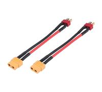 Cavi Connettore Adattatore da XT60 a Spina T, 2 Pezzi 4 Tipi Accessorio RC 14AWG 10cm(Spina T Maschio a XT60 Femmina)