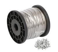 Cavi da giardino per piante arrampicate, Cavo metallico rivestito in PVC in acciaio inossidabile 304 da 0,4-0,8 mm con manicotto di crimpatura in alluminio da 100 m(Diameter 0.4mm)