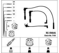 Cavi di accensione 7108 NGK per RENAULT 19 I Chamade 19 II Cabriolet CLIO I 19 I