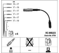 Cavi di accensione Cavo d'accensione di rame 0758 NGK per MERCEDES-BENZ CHRYSLER