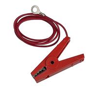 Cavi di collegamento di ricambio per elettrificatore elettrico per recinzioni elettriche, rosso e verde, ricambi per recinzione e terra, cavo isolato da 100 cm con clip a coccodrillo, occhiello M8,