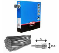 Cavi freno 7x7 fil inox Ø1,5mm testa a V Ø5,5x10 Elvedes (x100) Argenté