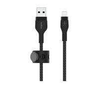 Belkin BoostCharge Pro Flex Cavo intrecciato da USB Type A a Lightning (3 m), cavo di ricarica certificato MFi, per iPhone 14/14 Plus, 13, 12, Pro, Max, mini, SE, iPad e altri - Bianco