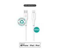 ES602170 eSTUFF INFINITE Super Soft USB-C to Lightning Cable 1m White - 100% Rec