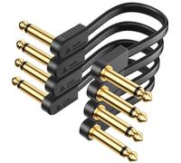 CAVI PATCH PER CHITARRA A NASTRO PIATTO PLACCATI ORO 6 POLLICI 4 PACK
