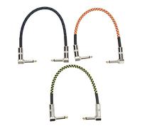Cavi Patch per Chitarra da 3 Pezzi, Fili per Strumenti, Cavo a Basso Rumore Intrecciato in Nylon Metallico per Effetti Strumentali