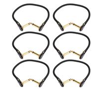 Cavi per Effetti per Chitarra Elettrica da 6 Pezzi Cavi per Pedaliera Ad Angolo Retto Accessori per Chitarra per Pedaliere (Oro a testa piatta)