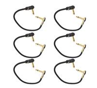 Cavi per Effetti per Chitarra Elettrica da 6 Pezzi Cavo Patch per Pedale per Effetti Fermo Cavo per Pedale per Chitarra Ad Angolo Retto per Tastiere e Mixer 30 Cm (Oro a testa