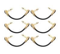 Cavi per Pedali Effetti per Chitarra da 6 Pezzi Cavo per Pedale Ad Angolo Retto da 15 Cm Cavo Patch per Chitarra in Metallo PVC per Amplificatori e Tastiere (Oro a testa piatta)