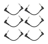 Cavi per Pedali Effetti per Chitarra da 6 Pezzi Cavo per Pedale Ad Angolo Retto da 15 Cm Cavo Patch per Chitarra in Metallo PVC per Amplificatori e Tastiere (BLACK)