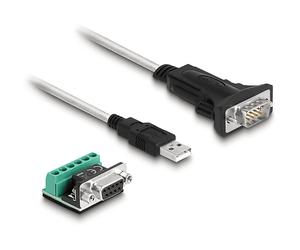Cavi seriali DELOCK Adattatore da USB 2.0 Tipo-A per 1 x seriale RS-422/485 maschio con morsettiera a 6 pin 5 V 1,8 m