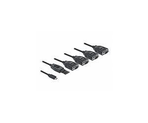 Cavi seriali DELOCK Adattatore USB Type-C per 4 x seriale RS-232 DB9 con protezione ESD 15 kV