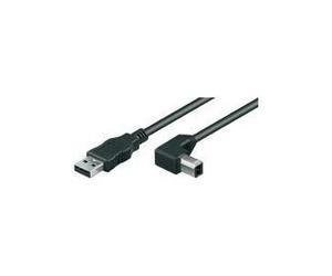 Cavi USB 2.0 con il connettore ''B'' a 90.Ideale per inserimento in luoghi ristretti.Colore nero Standard USB 2.0 Doppia scherm NEW