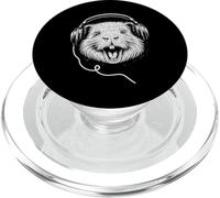 Cavia con cuffie DJ musica amante degli animali domestici PopSockets PopGrip per MagSafe