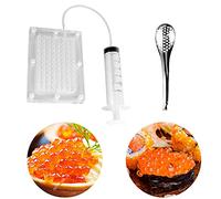 Caviar Maker Acrilico, 98 Fori Builder con Tubo e Cucchiaio, Spherification Tool Kit per Creatore di Caviale per Cucina Molecolare Semplice e Gustosa