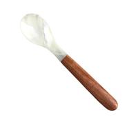 Caviar Spoons - Manico in legno | Mother Of Pearl Caviar Spoons | Fruit Cake Fork | Natural Shell Spoon Mother Of Pearl Spoons for Egg Ice Cream Coffee Restaurant Serving