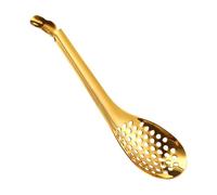 Caviar Spoons - Slotted Spoons For Serving | Spherification Spoon, Molecular Spherification Slotted Spoon Strainers | Stainless Steel Gold Or Silver Bar sp-oon Colander Cooking Gadgets For Caviar, Dip