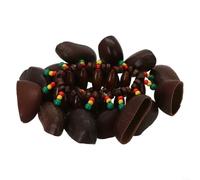 Caviglia africana sonagli noci Shell braccialetto sonaglio strumento con anelli interni in legno per musicisti e uso culturale