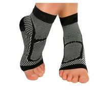 Cavigliera 1 paio di cavigliere a compressione - allevia la tendinite di Achille, il dolore alle articolazioni. Calzino for fascite plantare con supporto for l'arco plantare cavigliera elastica(Black,