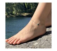 Cavigliera 1 Perla Agata Schiuma 8 MM Catena IN Acciaio IN Fran