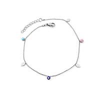 Cavigliera a Catena con Perline a Sfera Rotonda di Colore Misto Turchia Palmo delle Mani per Braccialetti Mini Gioielli da Donna
