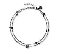 Cavigliera a cuore da donna resistente all'acqua I Cavigliera a più file, regolabile I Gioielli da piede in filigrana in acciaio inox oro - argento - oro rosa, Edelstahl