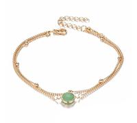 Cavigliera a doppio strato della Boemia Cavigliere di cristallo opale alla moda per le donne Bracciale a piedi nudi da spiaggia Cavigliera sulla gamba Gioielli femminili Agile alla moda