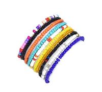 Cavigliera africana da donna, con perline in stile bohémien, con perline da spiaggia, regolabile, con semi colorati, elasticizzate, per piedi nudi, sandali, cavigliere, gioielli, 3-20 pezzi, 7.32