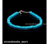 Cavigliera/bracciale con pietra preziosa quadrata liscia A+ turchese della...